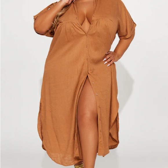 PLUS SIZE LINEN SPRING DRESS - Picture 2 of 3